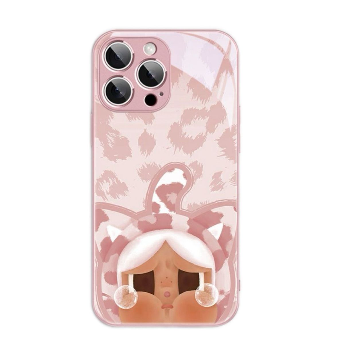 CryBaby Leopard Print Phone Case (Glass Back With Metal Frame)